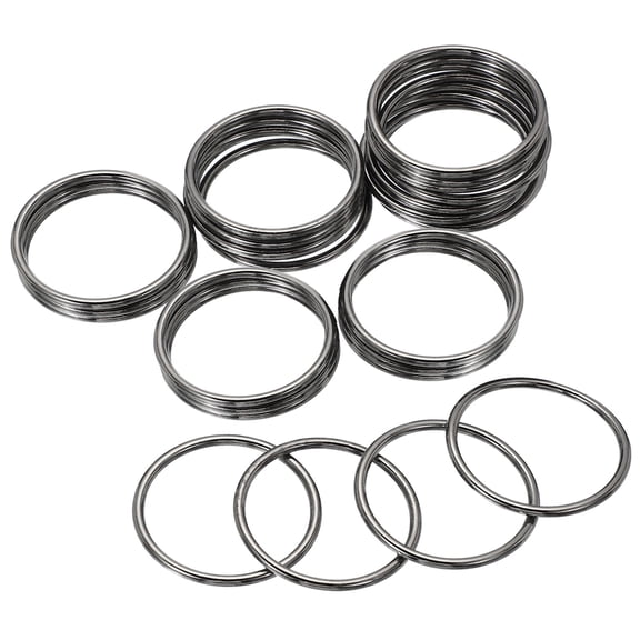 Uxcell Metal O Rings 40mm / 1.6", 20 Pack Electroplated Zinc Alloy O Ring Buckle Seamless Welded Round Rings for Bags Purse Belts Hardware DIY Craft Dog Leashes, Gray-Black