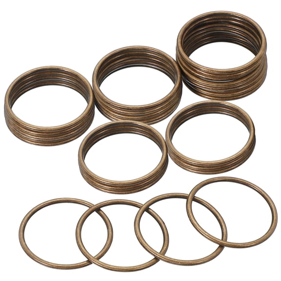 Uxcell Metal O Rings 40mm / 1.6", 20 Pack Electroplated Zinc Alloy O Ring Buckle Seamless Welded Round Rings for Bags Purse Belts Hardware DIY Craft Dog Leashes, Bronze