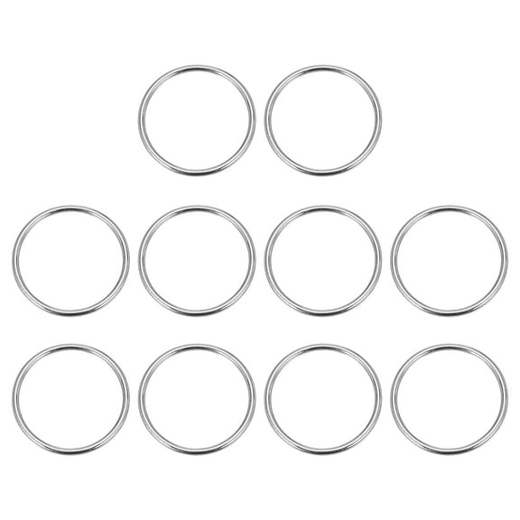 Uxcell Metal O Rings, Electroplated Zinc Alloy O Ring Buckle Seamless Welded Round Rings for Bag Purse Belts Silver 2"