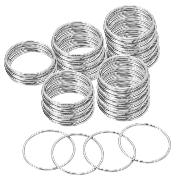 Uxcell Metal O Rings 50mm / 2", 20 Pack Electroplated Zinc Alloy O Ring Buckle Seamless Welded Round Rings for Bags Purse Belts Hardware DIY Craft Dog Leashes, Silver