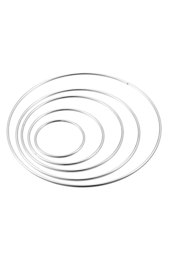 Metal O Rings 50mm 75mm 100mm 120mm 150mm Non-Welded Hoops Silver Tone 10 Pack