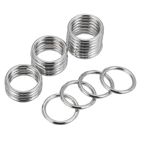 Uxcell Metal O Rings, Electroplated Zinc Alloy O Ring Buckle Seamless Welded Round Rings Silver 0.8"