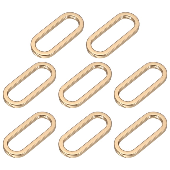 Uxcell Metal Oval Ring, Metal Buckles for Straps Flat Ring 1.2 Inch & 8 Pack & Light Gold-Fitting for (DIY Purse Making/Bag Belt/Leathercraft/Handbag Straps)