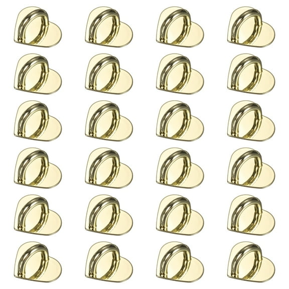 Uxcell Metal Phone Charm Hook 0.8", 24Pcs Adhesive Heart Shaped Phone Finger Grip Hook Smartphones Keychain Ring Charm Loop for DIY Tablet Case Accessories, Gold