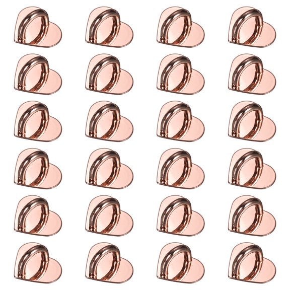 Uxcell Metal Phone Charm Hook 0.8", 24Pcs Adhesive Heart Shaped Phone Finger Grip Hook Smartphones Keychain Ring Charm Loop for DIY Tablet Case Accessories, Rose Gold
