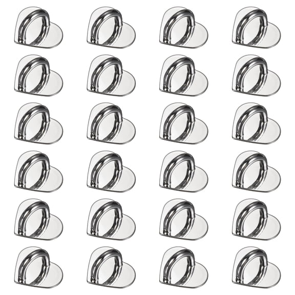 Uxcell Metal Phone Charm Hook 0.8", 24Pcs Adhesive Heart Shaped Phone Finger Grip Hook Smartphones Keychain Ring Charm Loop for DIY Tablet Case Accessories, Silver