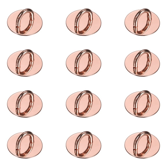 Uxcell Metal Phone Charm Hook 0.9", 12Pcs Adhesive Circle Shaped Phone Finger Grip Hook Smartphones Keychain Ring Charm Loop for DIY Tablet Case Accessories, Rose Gold