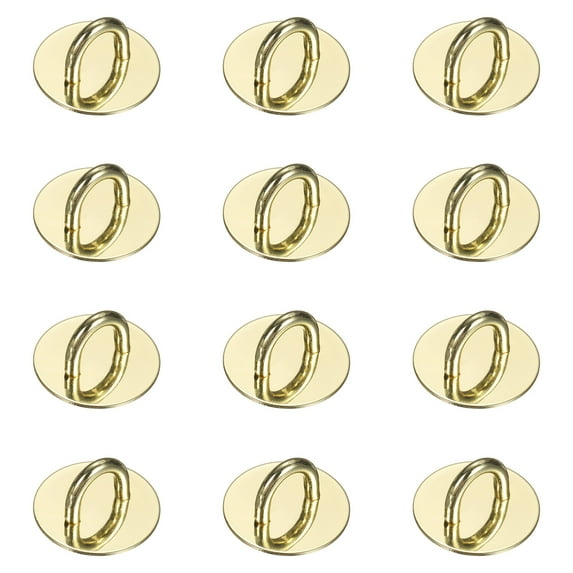 Uxcell Metal Phone Charm Hook 0.9", 12Pcs Adhesive Circle Shaped Phone Finger Grip Hook Smartphones Keychain Ring Charm Loop for DIY Tablet Case Accessories, Gold