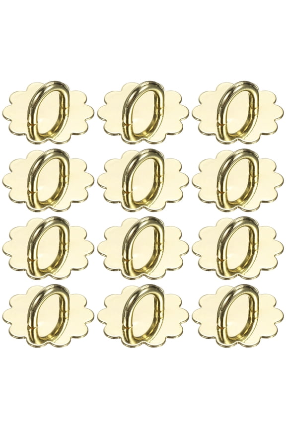 Metal Phone Charm Hook 0.9", 12Pcs Adhesive Sun Shaped Phone Finger Grip Hook Smartphones Keychain Ring Charm Loop for DIY Tablet Case Accessories, Gold