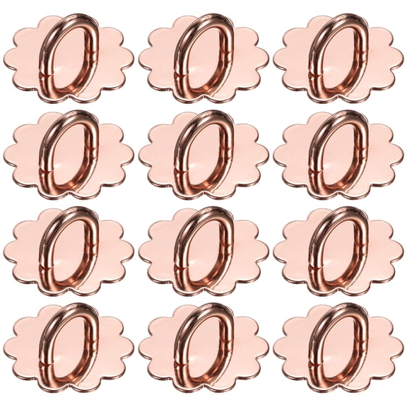 Uxcell Metal Phone Charm Hook 0.9", 12Pcs Adhesive Sun Shaped Phone Finger Grip Hook Smartphones Keychain Ring Charm Loop for DIY Tablet Case Accessories, Rose Gold
