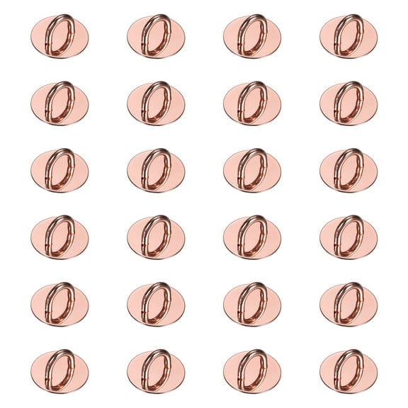 Uxcell Metal Phone Charm Hook 0.9", 24Pcs Adhesive Circle Shaped Phone Finger Grip Hook Smartphones Keychain Ring Charm Loop for DIY Tablet Case Accessories, Rose Gold
