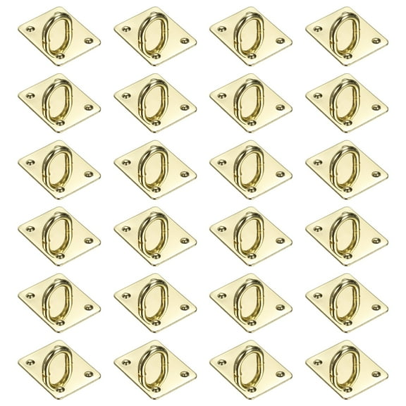Uxcell Metal Phone Charm Hook 1.1", 24Pcs Adhesive Square Shaped Phone Finger Grip Hook Smartphones Keychain Ring Charm Loop for DIY Tablet Case Accessories, Gold
