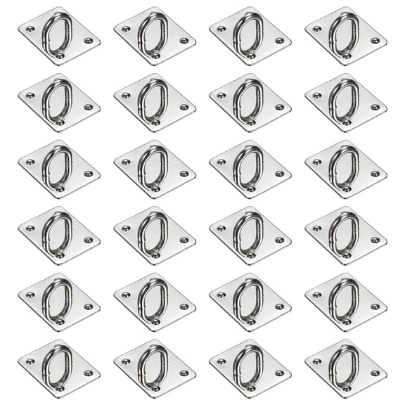 Uxcell Metal Phone Charm Hook 1.1", 24Pcs Adhesive Square Shaped Phone Finger Grip Hook Smartphones Keychain Ring Charm Loop for DIY Tablet Case Accessories, Silver