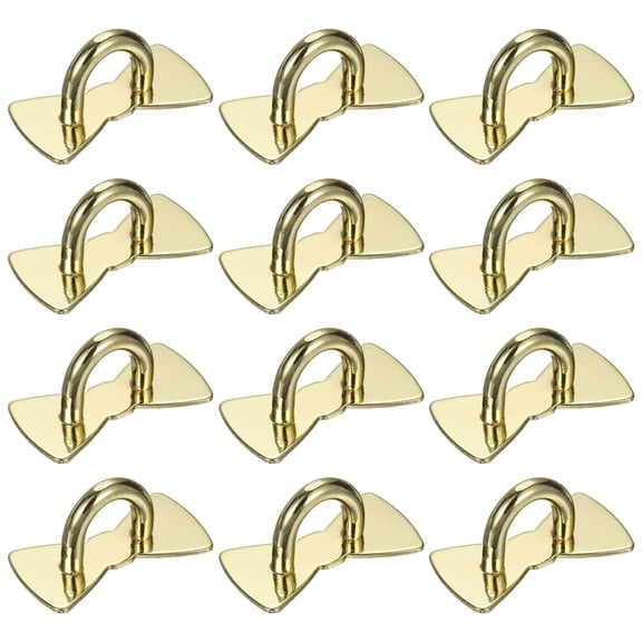 Uxcell Metal Phone Charm Hook 1", 12Pcs Adhesive Bow Shaped Phone Finger Grip Hook Smartphones Keychain Ring Charm Loop for DIY Tablet Case Accessories, Gold