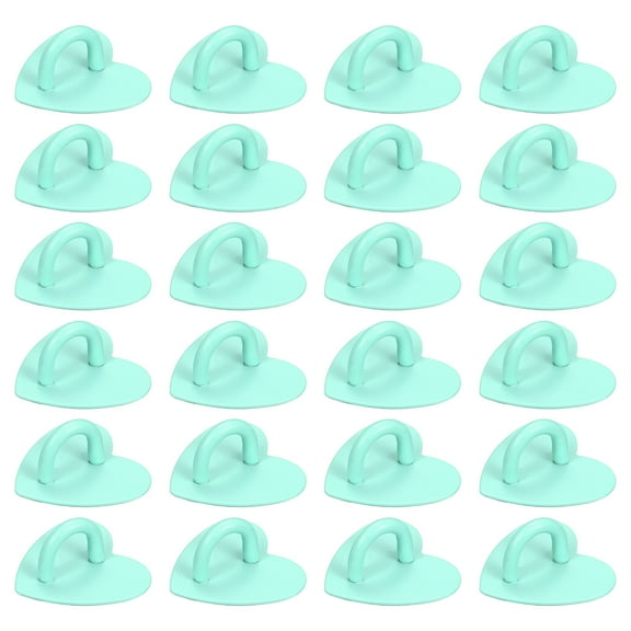 Uxcell Metal Phone Charm Hook 1", 24Pcs Adhesive Heart Shaped Phone Finger Grip Hook Smartphones Keychain Ring Charm Loop for DIY Tablet Case Accessories, Light Green