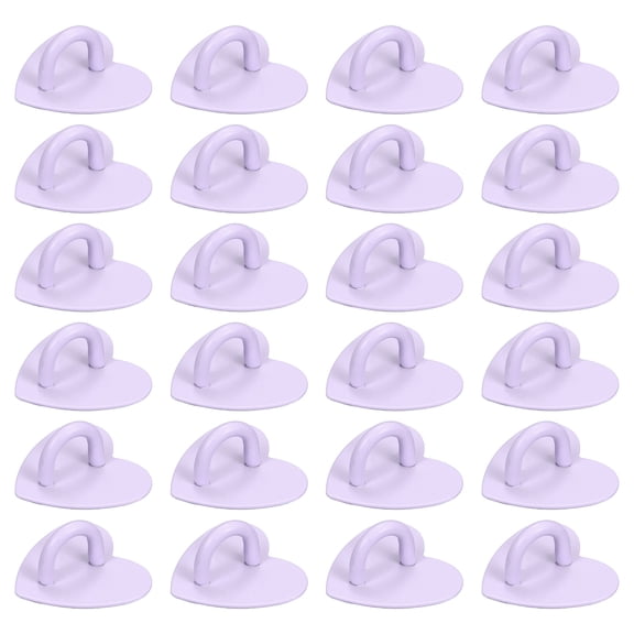 Uxcell Metal Phone Charm Hook 1", 24Pcs Adhesive Heart Shaped Phone Finger Grip Hook Smartphones Keychain Ring Charm Loop for DIY Tablet Case Accessories, Purple