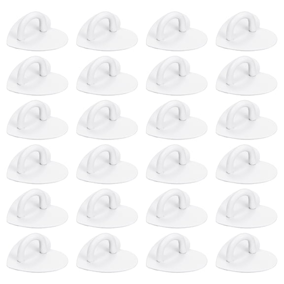Uxcell Metal Phone Charm Hook 1", 24Pcs Adhesive Heart Shaped Phone Finger Grip Hook Smartphones Keychain Ring Charm Loop for DIY Tablet Case Accessories, White