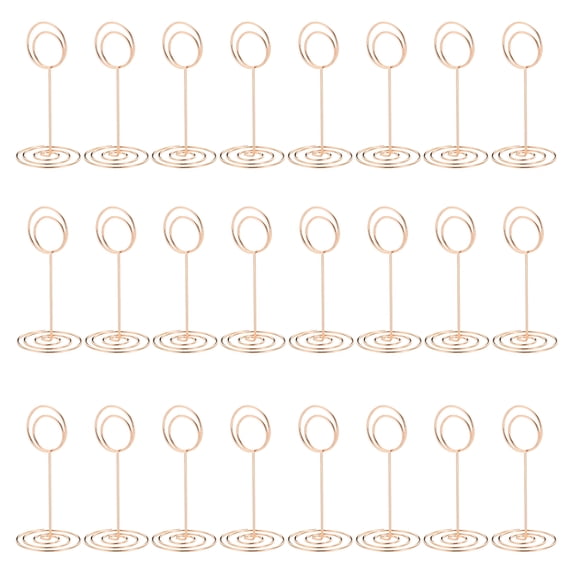 Uxcell Metal Place Card Holder Memo Clip Holder with Round Clasp 24 Pcs Rose Gold 3.3 Inch