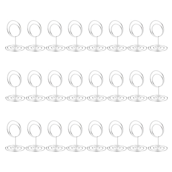 Uxcell Metal Place Card Holder Memo Clip Holder with Round Clasp 24 Pcs Silver Tone 2 Inch