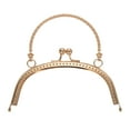 thumbnail image 1 of Uxcell Metal Purse Frame, 16.5cm/6.5" Retro Arch Kiss Lock Clasp Frame Embossed for Purse Making(Light Gold), 1 of 6