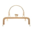 thumbnail image 1 of Uxcell Metal Purse Frame, 18cm/7.1" Retro Square Kiss Lock Clasp Frame Embossed for Purse Making(Light Gold), 1 of 6