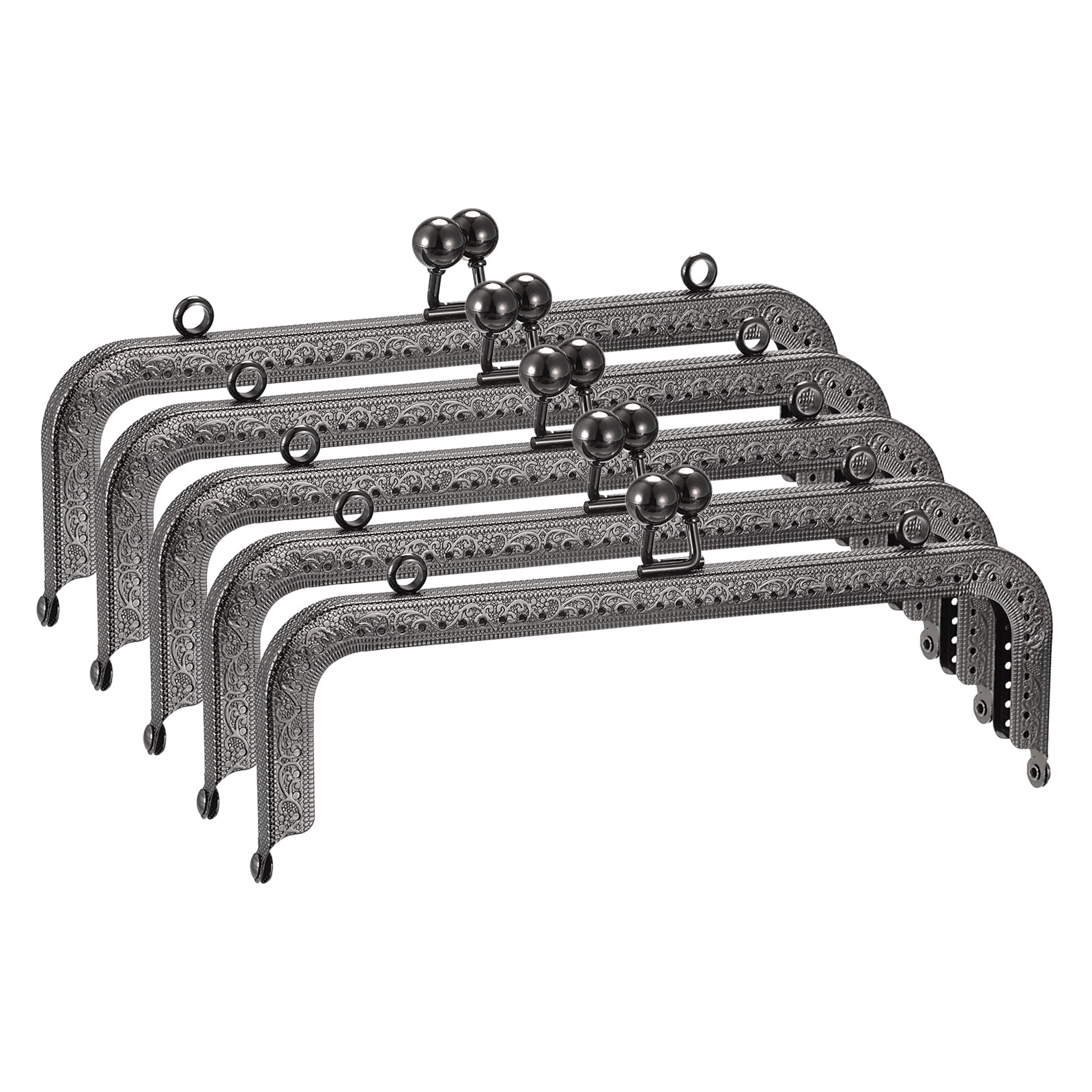 Uxcell Metal Purse Frames 8.1 5Pack Kiss Lock Clasp Frame for Coin Bags Sewing DIY Black Walmart