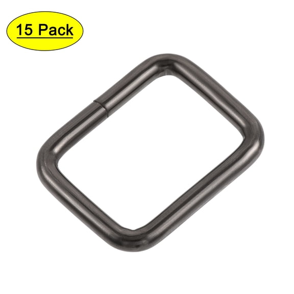 Uxcell Metal Rectangle Buckles 25x20mm Inside Dimension for Bags Belts DIY Accessories Black, 15pcs