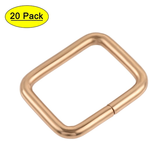 Uxcell Metal Rectangle Buckles 25x20mm Inside Dimension for Bags Belts DIY Accessories Gold Tone, 20pcs