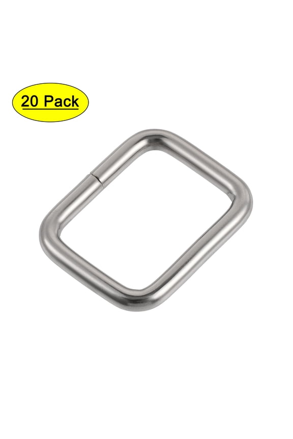 Metal Rectangle Buckles 25x20mm Inside Dimension for Bags Belts DIY Accessories Silver Tone, 20pcs