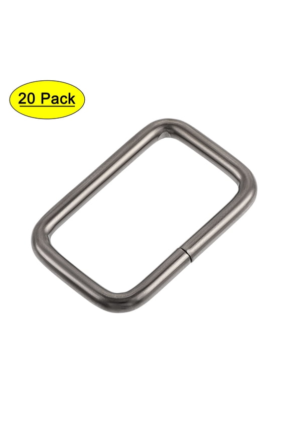 Metal Rectangle Buckles 32x20mm Inside Dimension for Bags Belts DIY Accessories Black, 20pcs