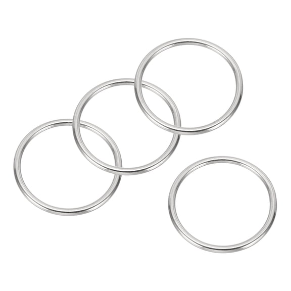 Uxcell Metal Rings 2.4 Inch 316 Stainless Steel Marine Grade O Rings for Macrame, DIY Craft, Dog Leash, Silver 4 Pcs
