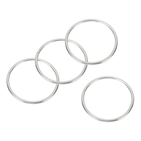 Uxcell Metal Rings 3.2 Inch 316 Stainless Steel Marine Grade O Rings for Macrame, DIY Craft, Dog Leash, Silver 4 Pcs
