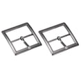 thumbnail image 1 of Uxcell Metal Roller Buckle, 2Pack 1.5 Inch Single Prong Belt Buckle Square Center Bar Buckles for Leather Craft Accessories Belt, Black, 1 of 6