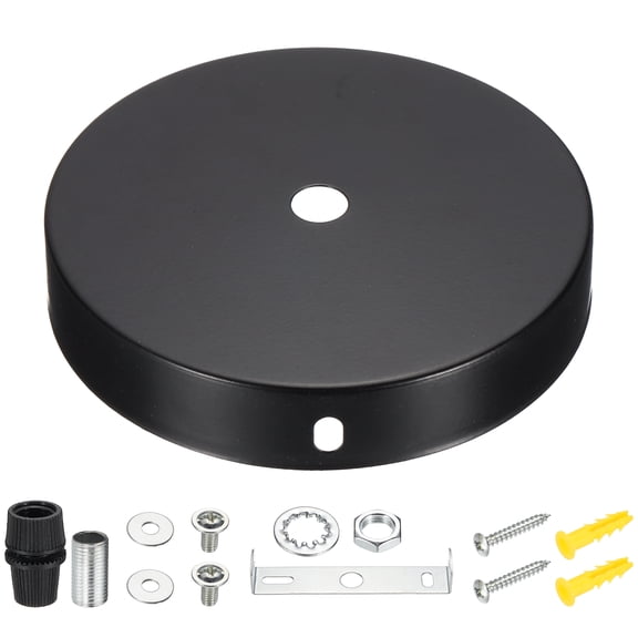 Uxcell Metal Round Solid Lamp Stand 2.4" x 1.2"- 1 Pcs Metal Circular Lamp Base Iron Round Light Base for Home Decor DIY Bedroom Living Room, 1.0 mm Thick Edge-Mount, Brass