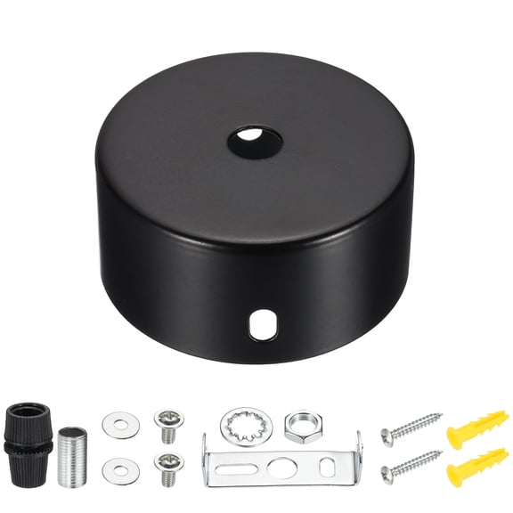 Uxcell Metal Round Solid Lamp Stand 2.4" x 1.2"- 1 Pcs Metal Circular Lamp Base Iron Round Light Base for Home Decor DIY Bedroom Living Room, 1.0 mm Thick Edge-Mount, Brass