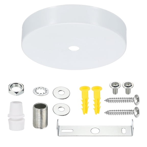 Uxcell Metal Round Solid Lamp Stand 2.4" x 1.2"- 1 Pcs Metal Circular Lamp Base Iron Round Light Base for Home Decor DIY Bedroom Living Room, 1.0 mm Thick Edge-Mount, Brass
