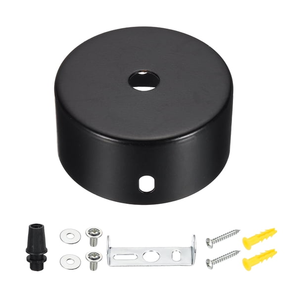 Uxcell Metal Round Solid Lamp Stand 2.4" x 1.2"- 1 Pcs Metal Circular Lamp Base Iron Round Light Base for Home Decor DIY Bedroom Living Room, 1.0 mm Thick Edge-Mount, Brass