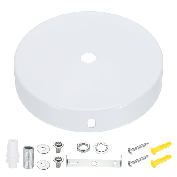 Uxcell Metal Round Solid Lamp Stand 2.4" x 1.2"- 1 Pcs Metal Circular Lamp Base Iron Round Light Base for Home Decor DIY Bedroom Living Room, 1.0 mm Thick Edge-Mount, Brass