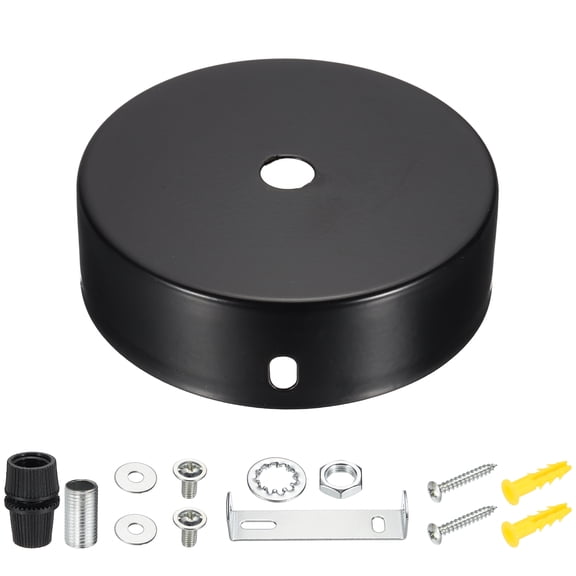 Uxcell Metal Round Solid Lamp Stand 2.4" x 1.2"- 1 Pcs Metal Circular Lamp Base Iron Round Light Base for Home Decor DIY Bedroom Living Room, 1.0 mm Thick Edge-Mount, Brass