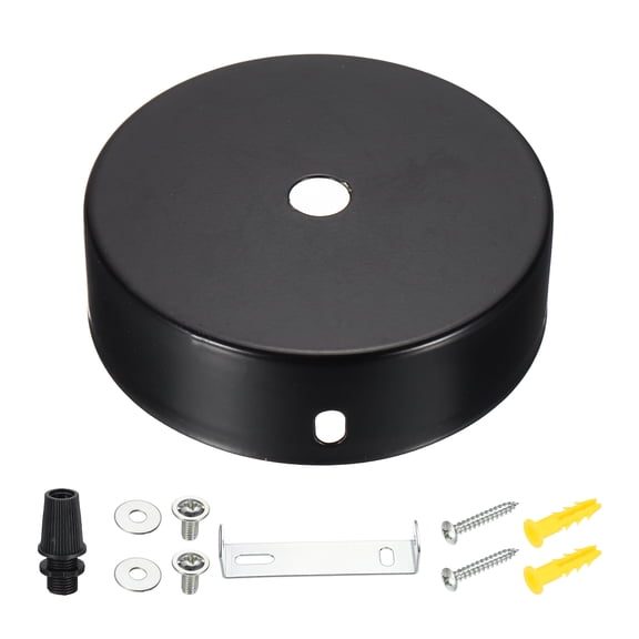 Uxcell Metal Round Solid Lamp Stand 2.4" x 1.2"- 1 Pcs Metal Circular Lamp Base Iron Round Light Base for Home Decor DIY Bedroom Living Room, 1.0 mm Thick Edge-Mount, Brass