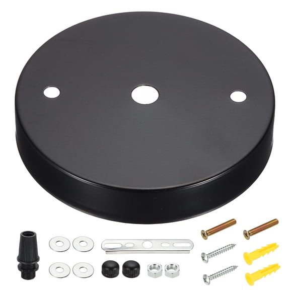 Uxcell Metal Round Solid Lamp Stand 2.4" x 1.2"- 1 Pcs Metal Circular Lamp Base Iron Round Light Base for Home Decor DIY Bedroom Living Room, 1.0 mm Thick Edge-Mount, Brass