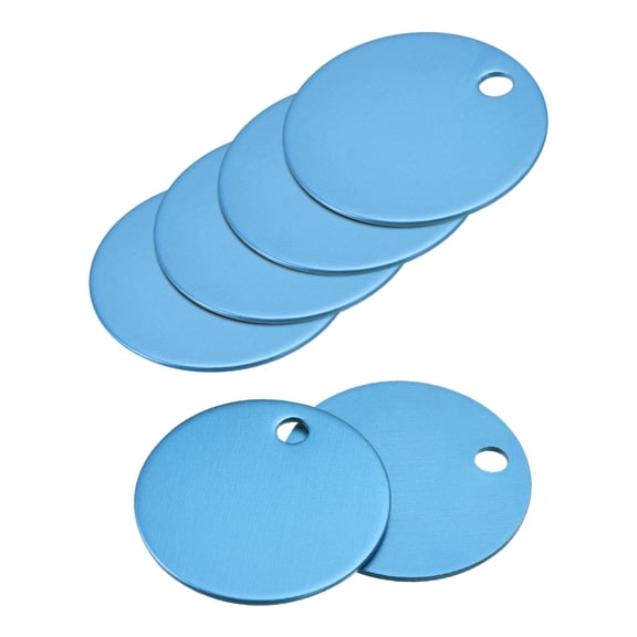 Uxcell Metal Round Stamping Blank DIY Label Aluminum Tags for Craft, Pendant Decoration Lake Blue