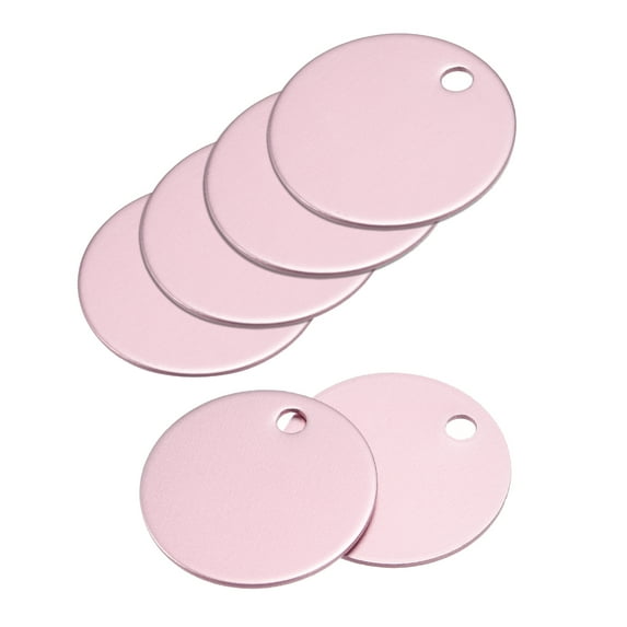 Uxcell Metal Round Stamping Blank DIY Label Aluminum Tags for Craft, Pendant Decoration Pink