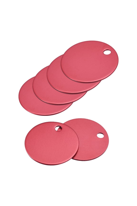 Metal Round Stamping Blank DIY Label Aluminum Tags for Craft, Pendant Decoration Red