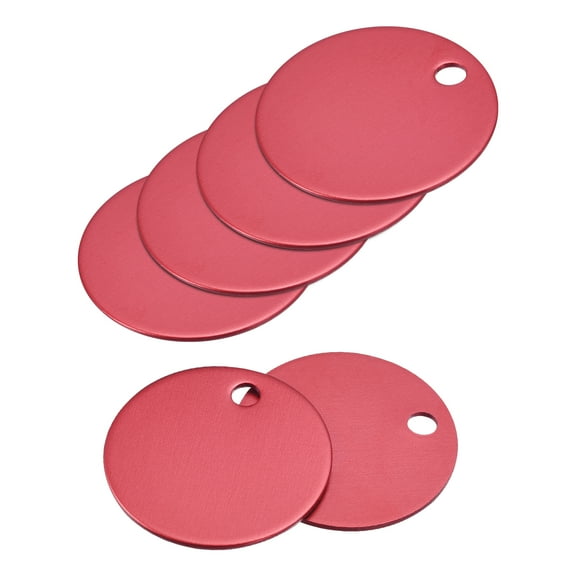 Uxcell Metal Round Stamping Blank DIY Label Aluminum Tags for Craft, Pendant Decoration Red