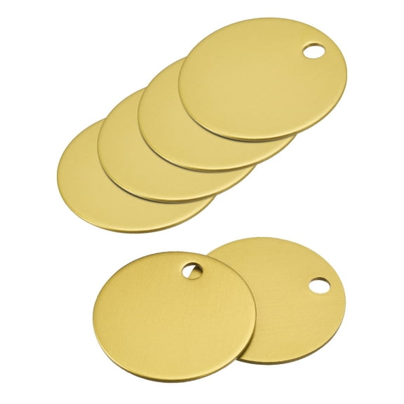 Uxcell Metal Round Stamping Blank DIY Label Aluminum Tags for Craft, Pendant Decoration Yellow