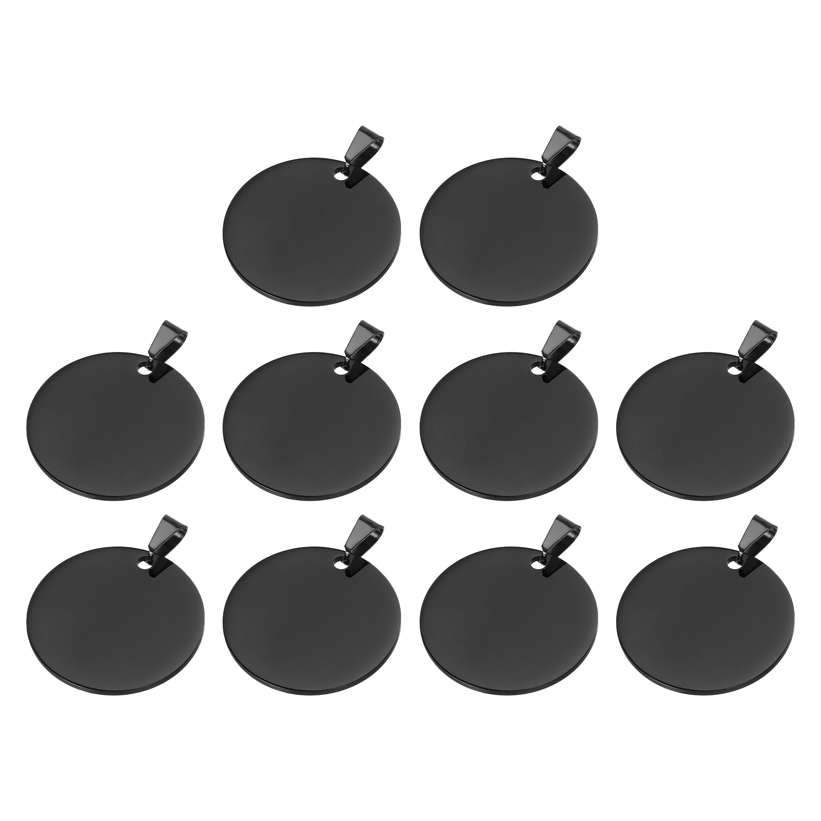 Uxcell Metal Round Tags Stamping,Black Blank Dog Tags 1.38 Inch Circle DIY Engraving Blank Tags