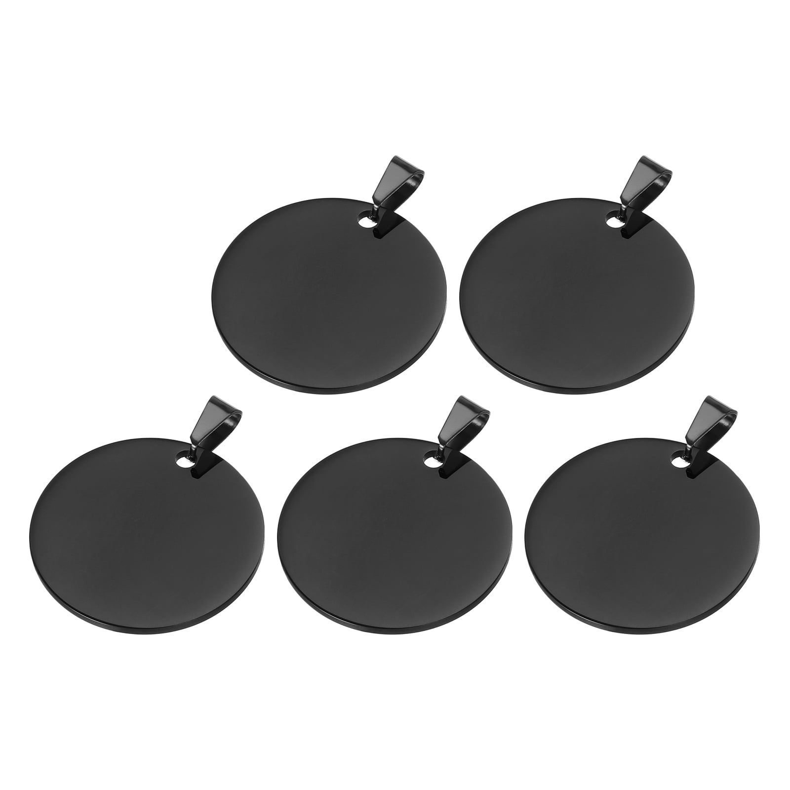 Uxcell Metal Round Tags Stamping,Black Blank Dog Tags 1.38 Inch Circle DIY Engraving Blank Tags