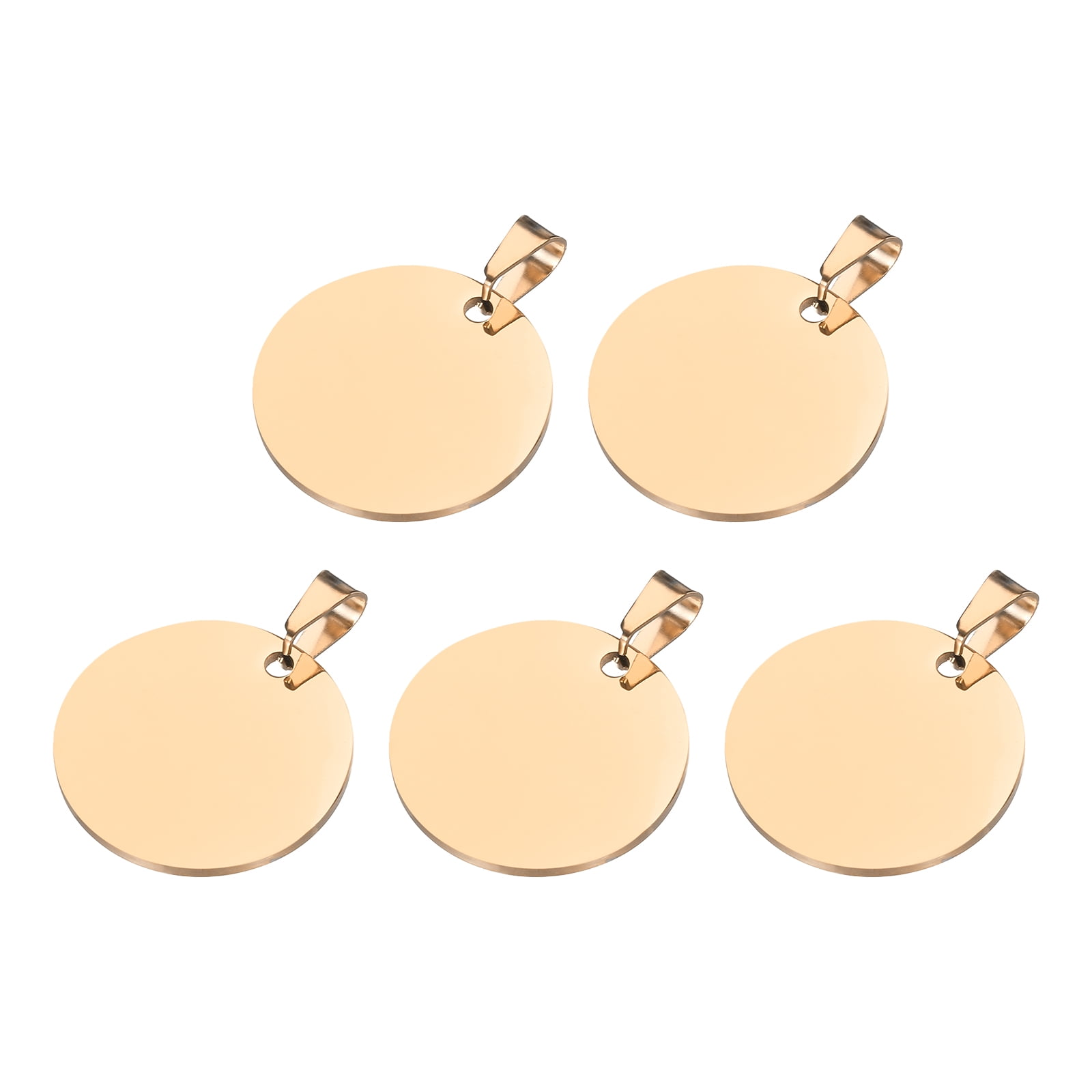 Uxcell Metal Round Tags Stamping,Rose Gold Blank Dog Tags 1.18Inch