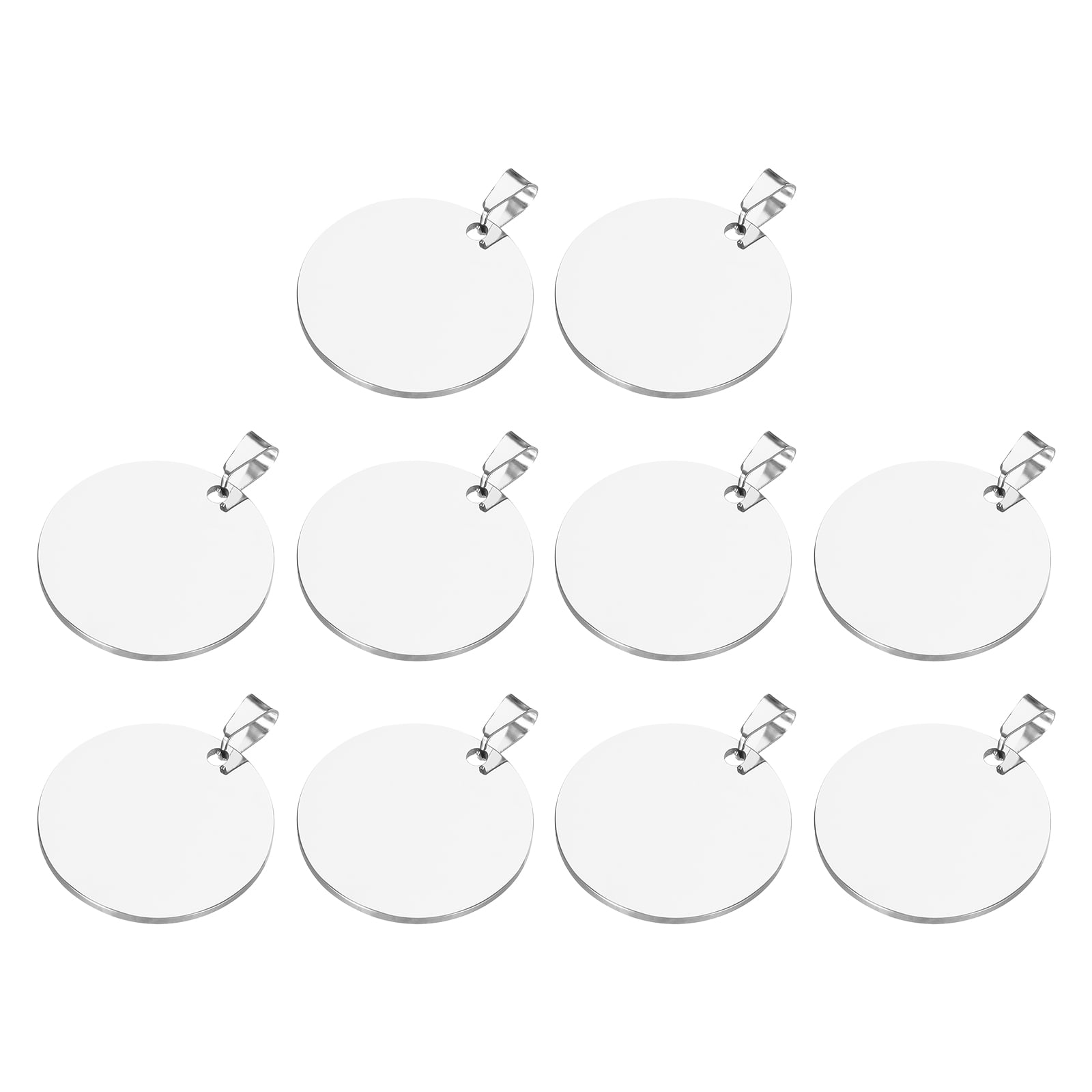 Uxcell Metal Round Tags Stamping,Silver Blank Dog Tags 1.38 Inch Circle
